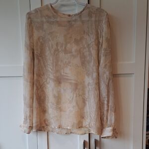 Vintage Giorgio Armani Beige Silky Women's Blouse Excellent Condition.
